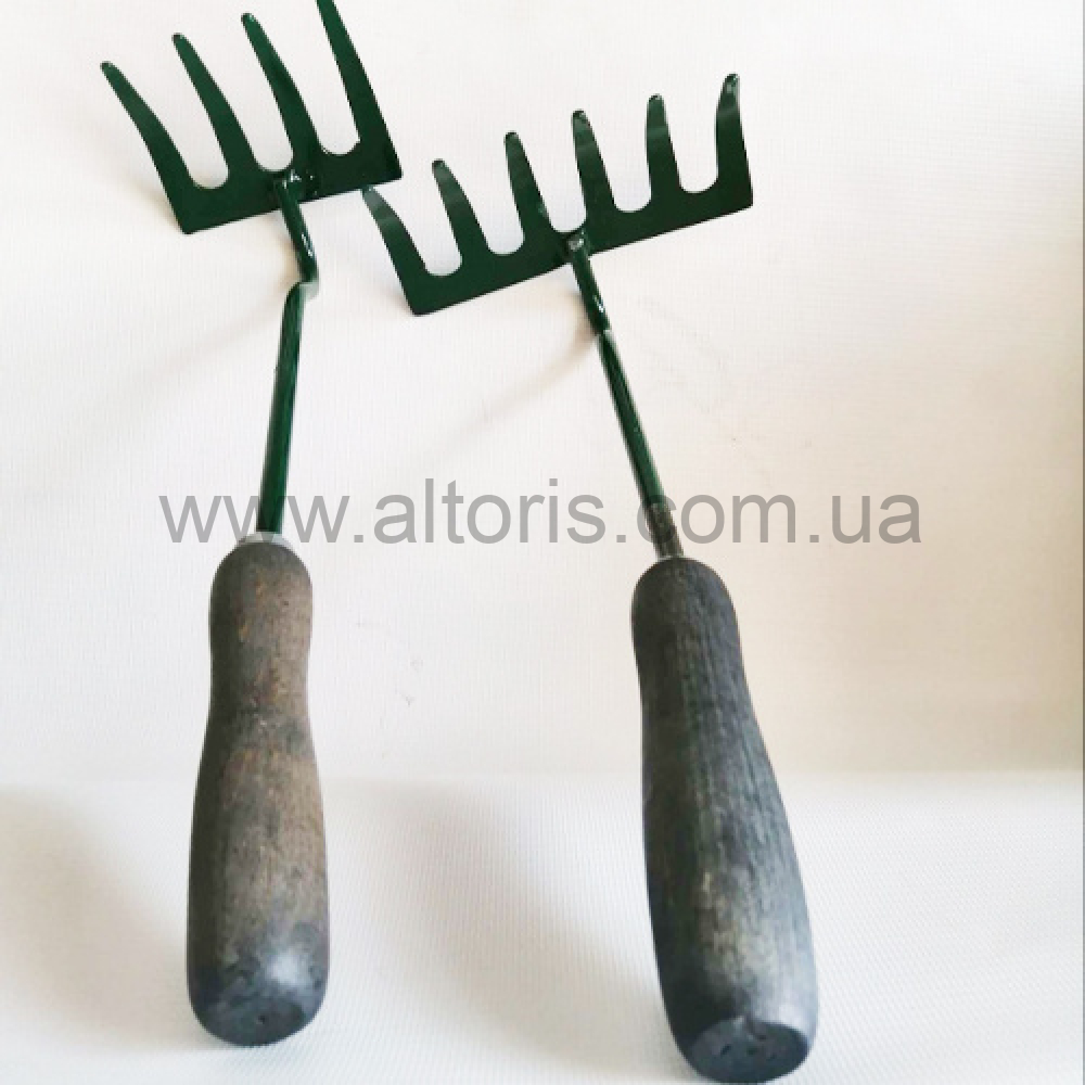 грабли с ручкой DV - 4 зуба, 350 мм (толщина 2 мм., пруток д. 8 мм.)