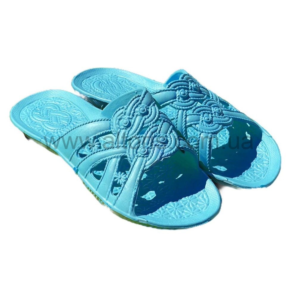 шлепанцы женские Коса-6 - бирюзовый размер 36-41(6 пар)