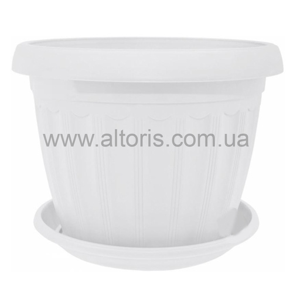 горшок для цветов "Терра" с подст./Алеана/ - 17*13 ( 2,8 л ) белый