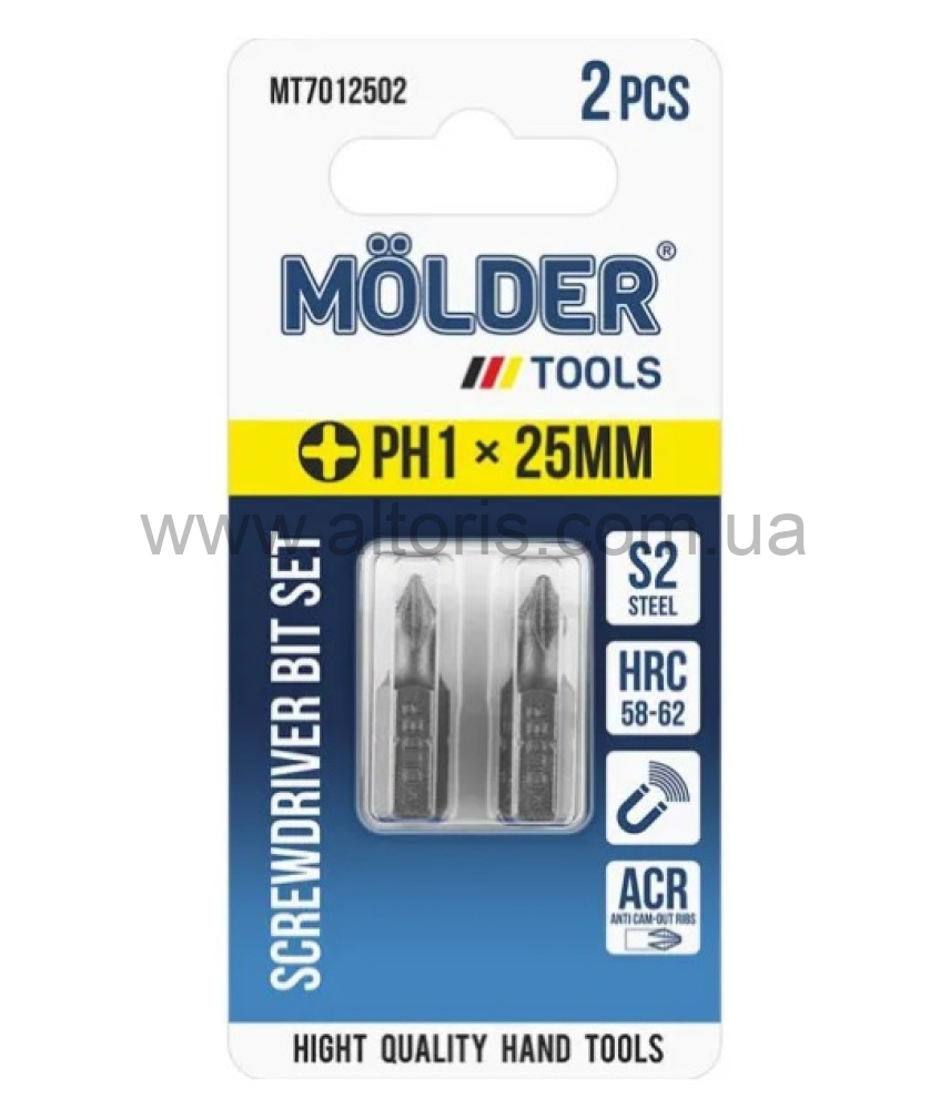 набор бит MOLDER  - PH1x25мм, 2шт