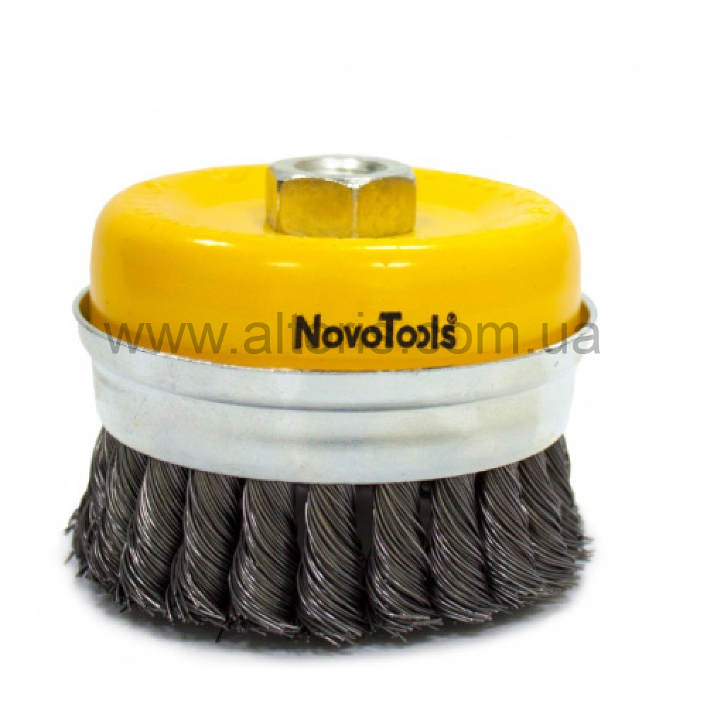 Щетка торцевая NovoTools - 100мм плет. сталь с кольцом