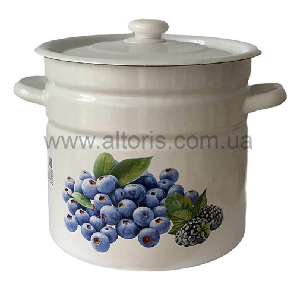 кастрюля эмаль НМ цилиндр. 12л/2  1624/2 - Голубика