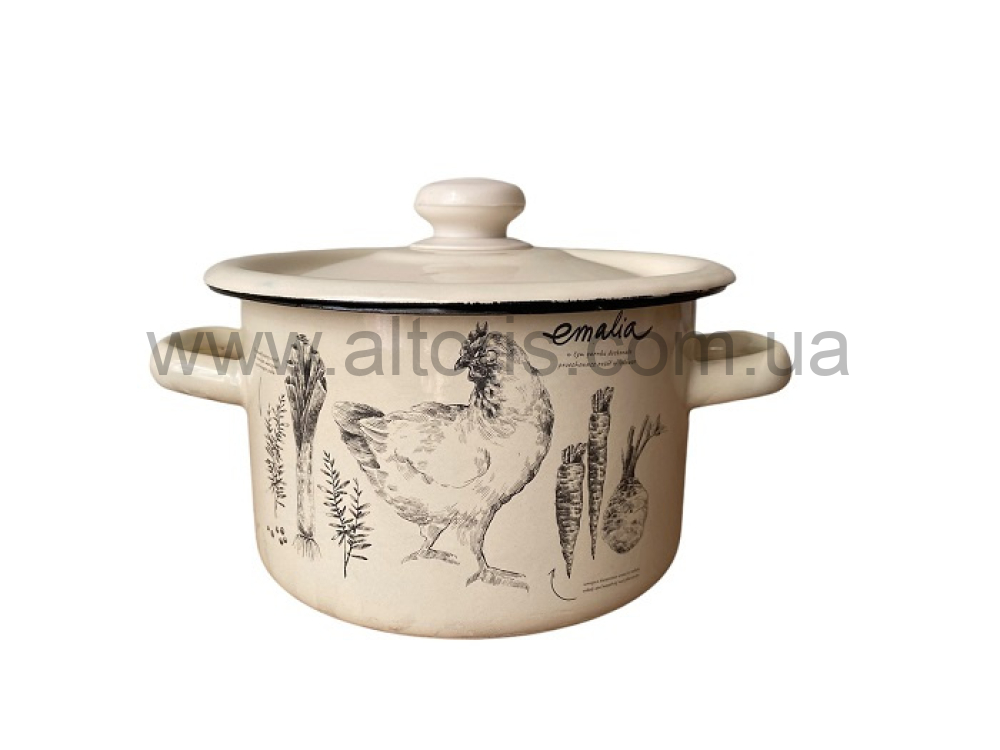 кастрюля эмаль НМ цилиндр. 3л/2 1612/2 - Росол (молочная)