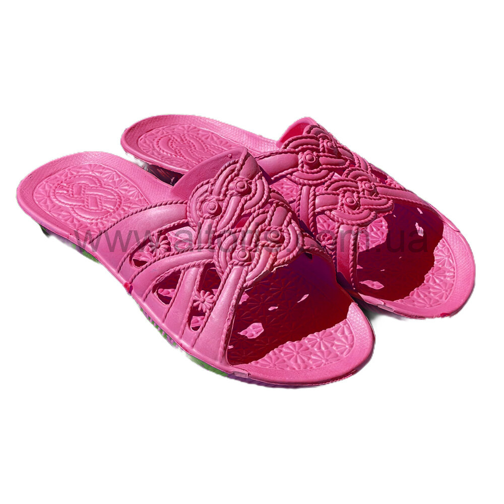 шлепанцы женские Коса-6 - малиновый размер 36-41(6 пар)