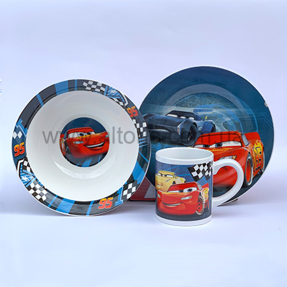 набор детский керамика Interos - 3пр.Тачки TO-7