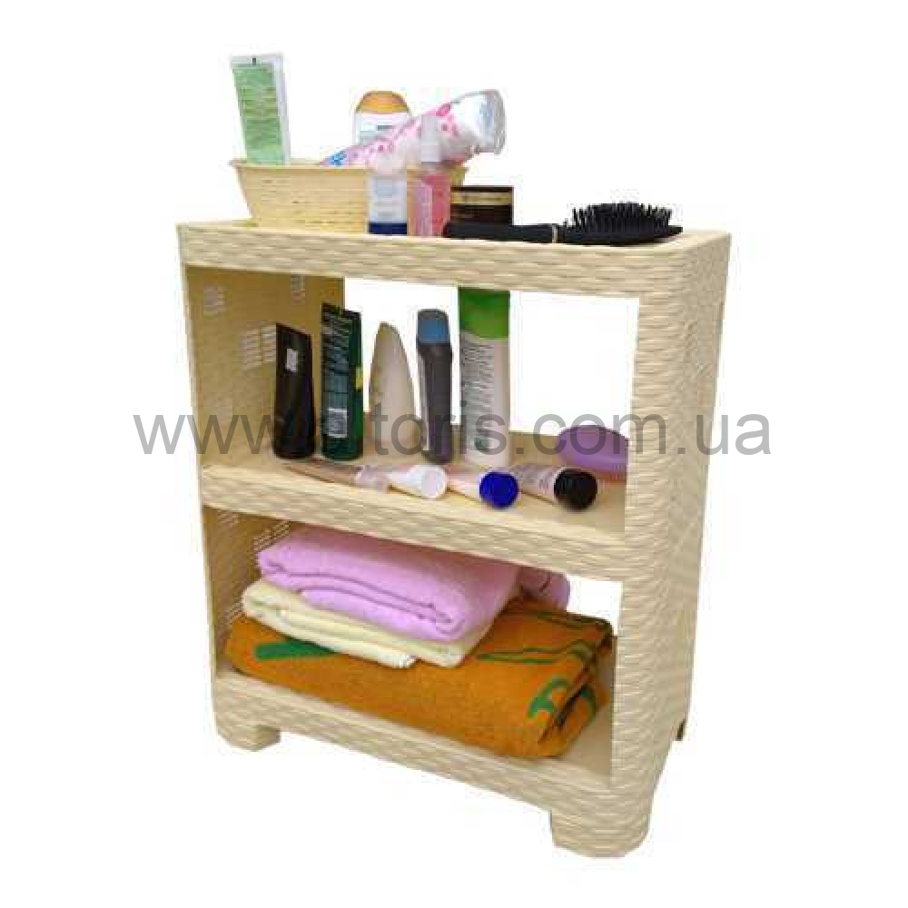 этажерка пластмассовая Полимерагро - 3 секции Ротанг