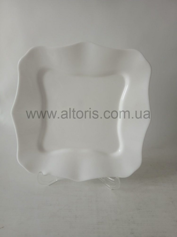 тарелка мелкая стеклокерамика Vinnarc - №10  квадратна плоска white Flower LFHP100