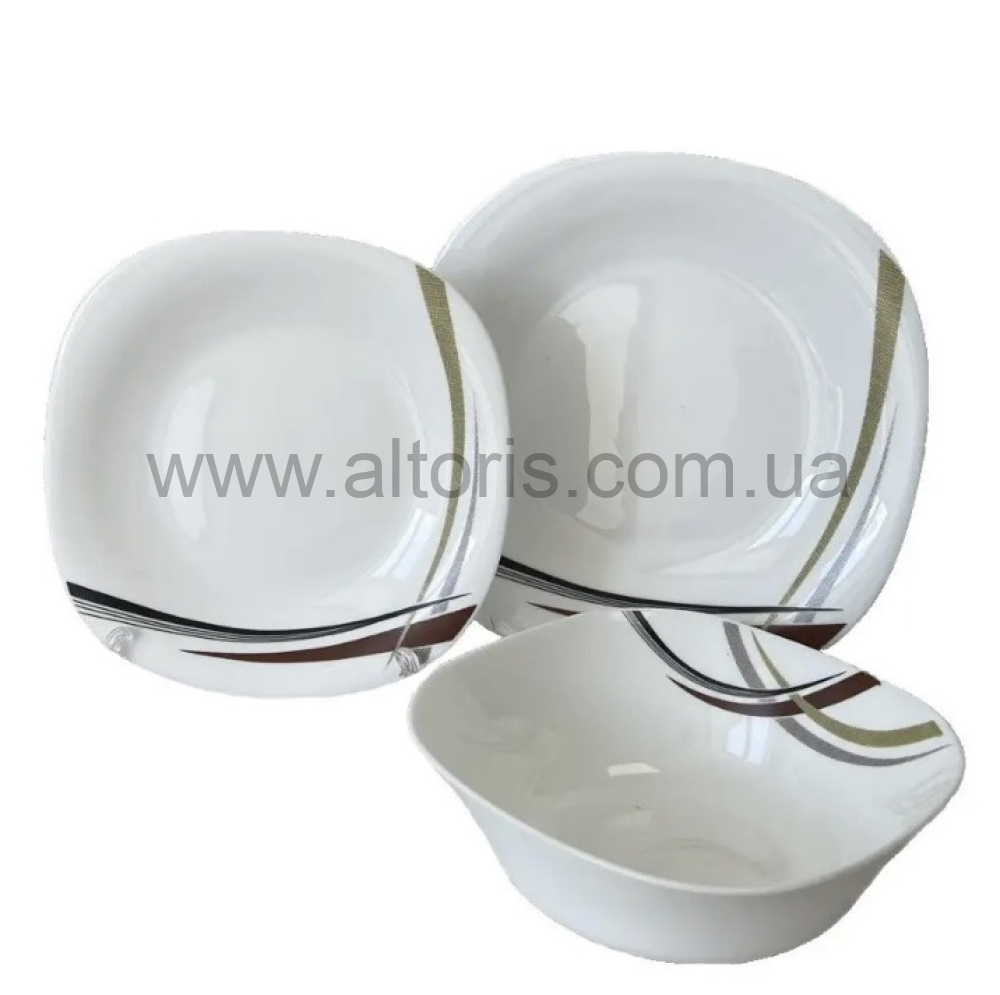 тарелка мелкая стеклокерамика Vinnarc - №11 квадрат. Джардіно 7183к\FP110