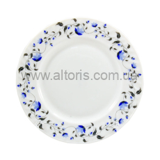 тарелка мелкая стеклокерамика Lumines - №7 Синий цветок д.180мм (075)