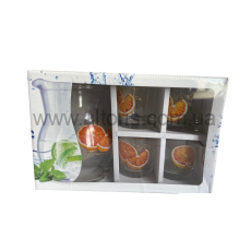 набор для сока, стекло Житомир - Апельсин 3Д(1кувш. и 4ст.)